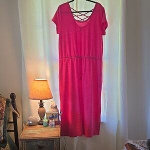 Talbots Vibrant Pink Maxi Dress